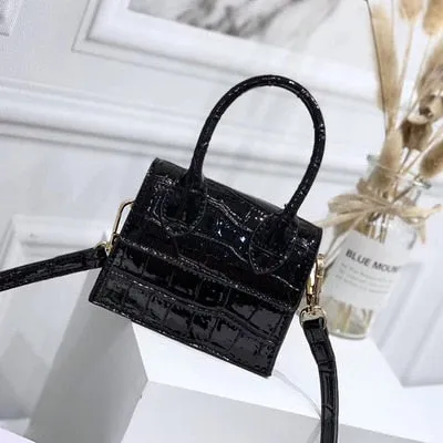 Purpdrank - Mini Small Square bag Fashion New Quality PU Leather Women's Handbag Crocodile pattern Chain Shoulder Messenger Bags