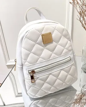 Quilted Zipper Design Backpack