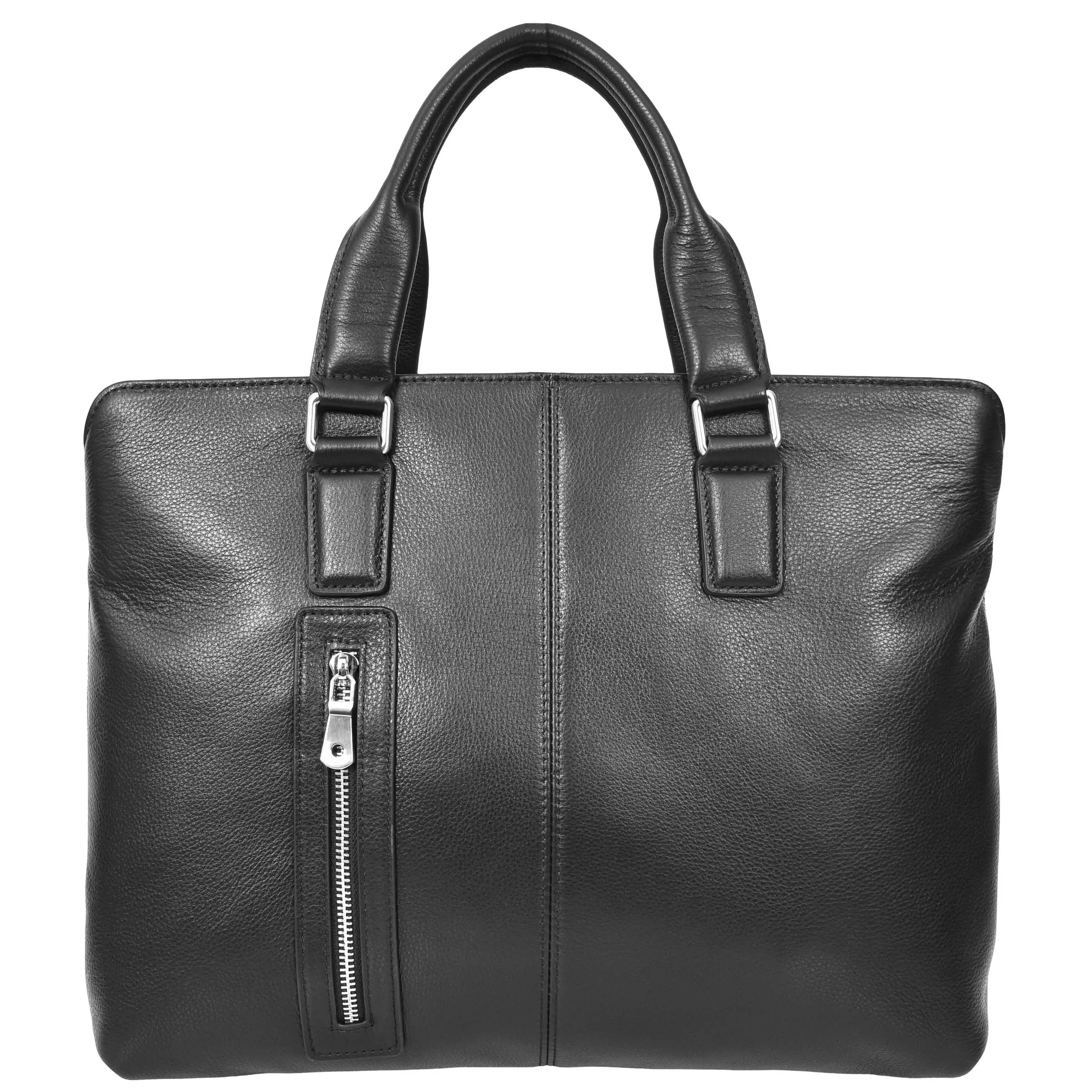 Real Leather Cross Body Briefcase Kingston Black