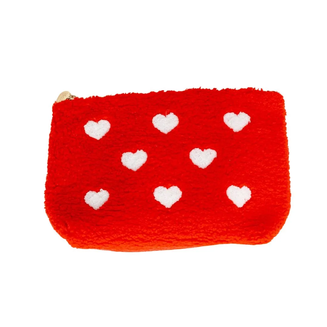 Red Teddy Pouch - Hearts