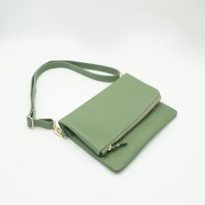 Sage Convertible Clutch (w Gold Fittings)