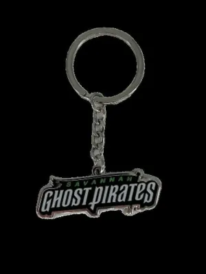 Savannah Ghost Pirates Wordmark Metal Logo Keychain