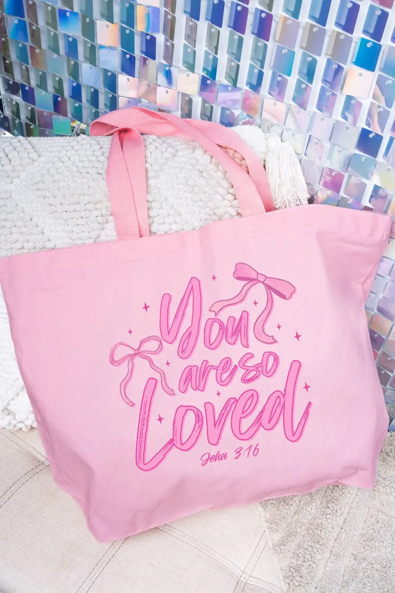 Script So Loved Canvas Jumbo Tote