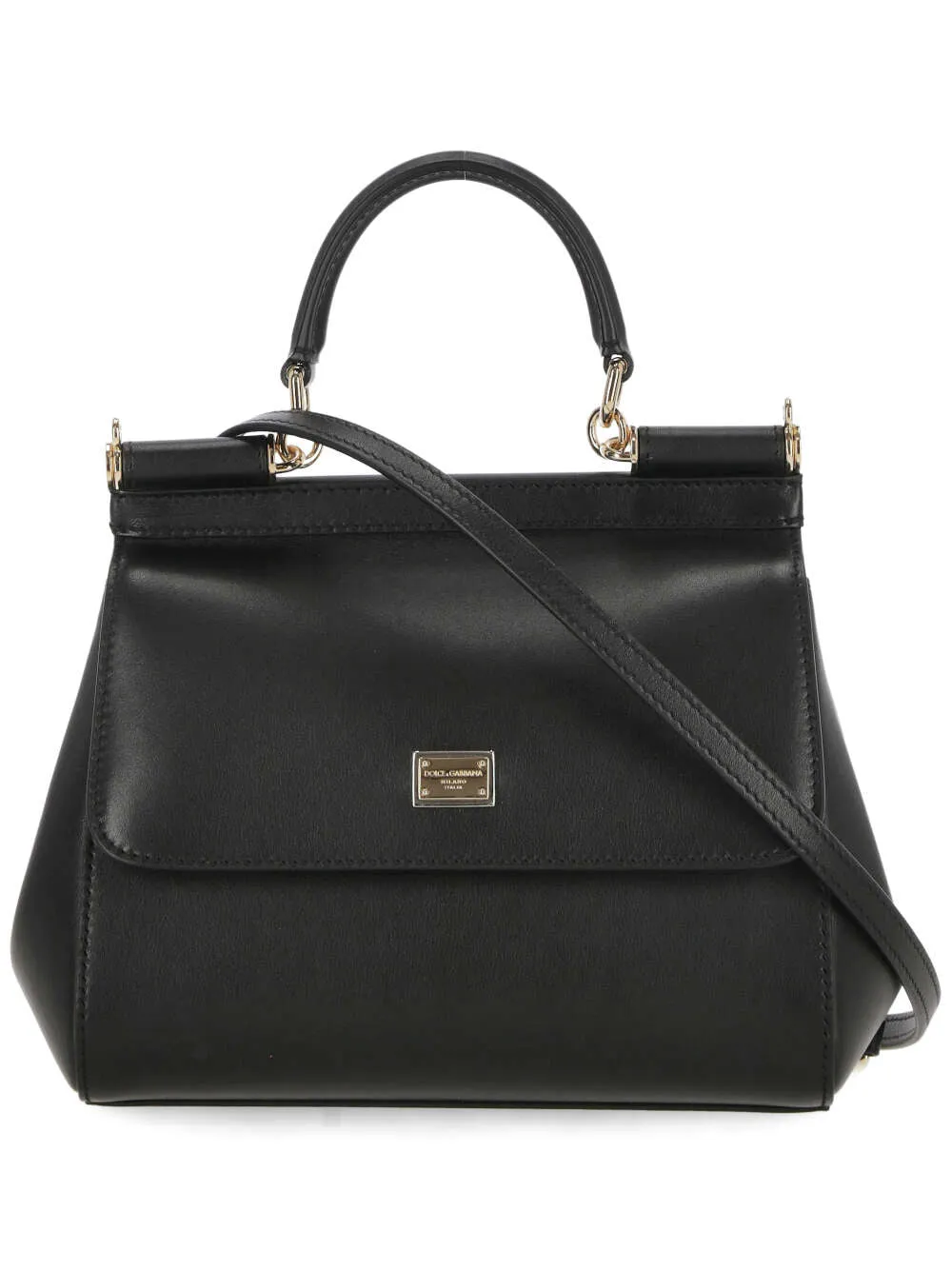 Sicily Leather Tote Bag in Black