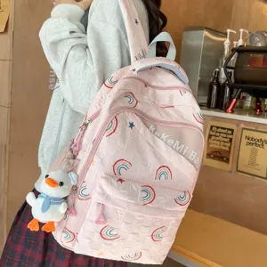 Sohiwoo Trendy Girls Fashion Travel School Bag Kawaii Cute Waterproof Lady Print Backpack Women Laptop Book Bag Female College Backpack