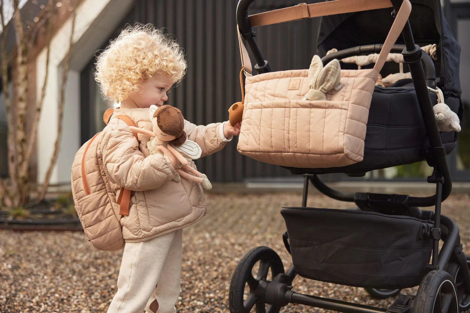 Stroller/Buggy Organizer Puffed - Biscuit