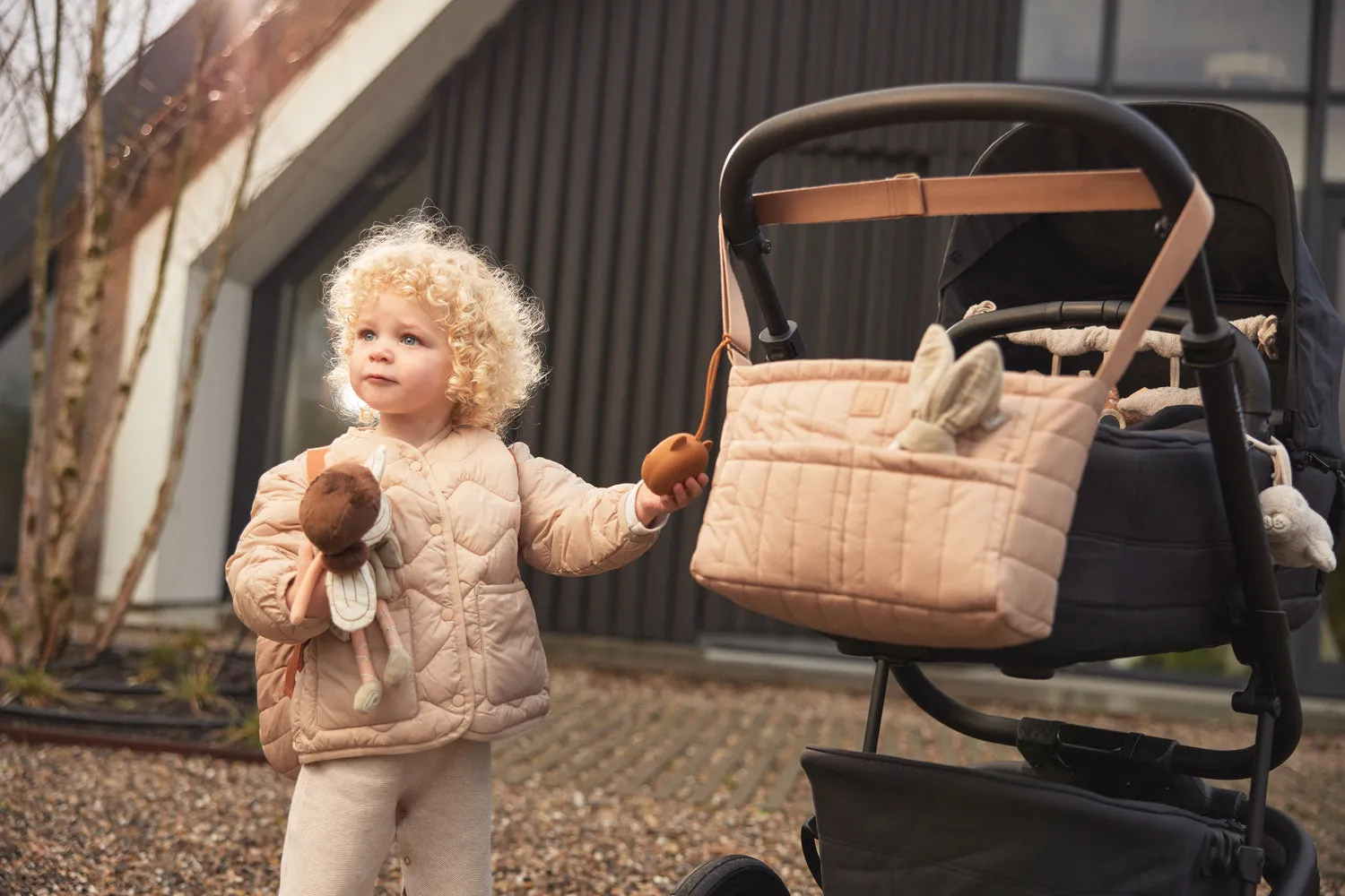 Stroller/Buggy Organizer Puffed - Biscuit