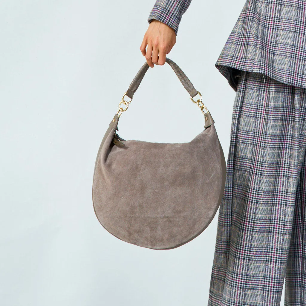 Suede hobo shoulder bag wholesale