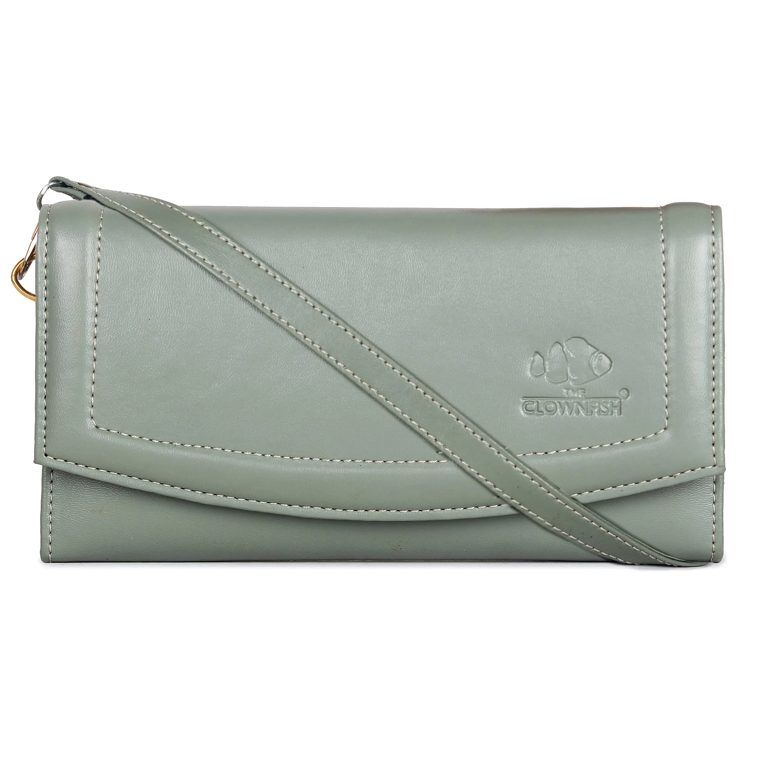 THE CLOWNFISH Trixie Ladies Wallet Purse Sling Bag with Shoulder Belt (Pistachio Green)