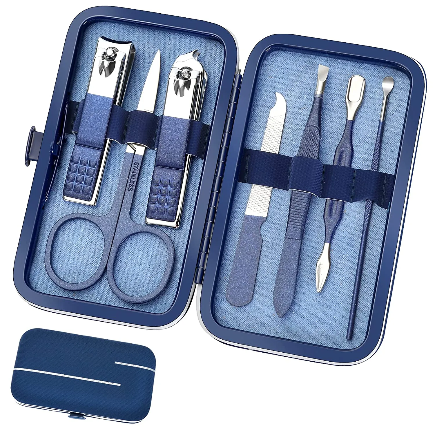 Travel Manicure Set, Mens Grooming Kit Women Nail Manicure Kit 8 in 1, Aceoce Manicure Pedicure Kit Manicure Set Professional Gift for Family Friends Elder Patient Nail Care