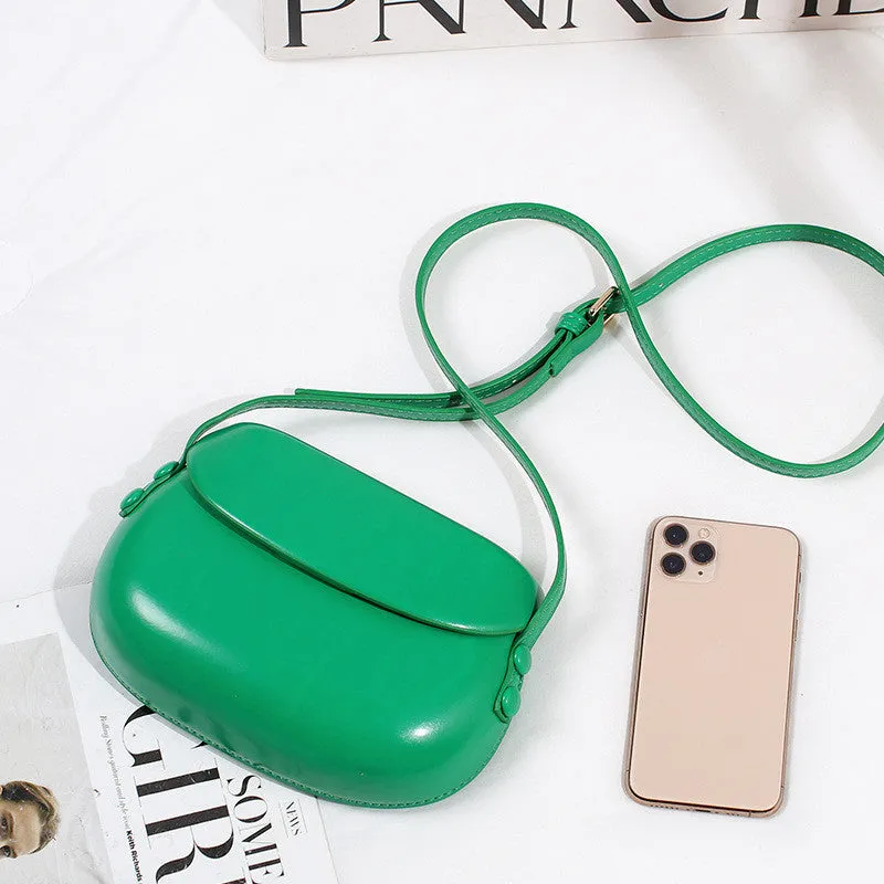 Trendy Candy Color Shell Bag – Chic PU Saddle Bags for Women