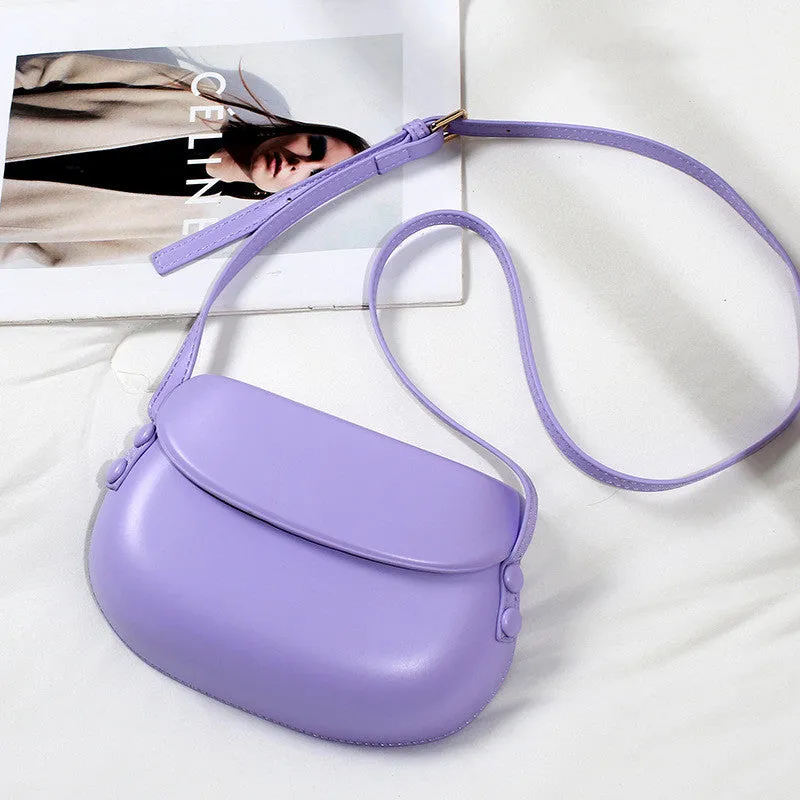 Trendy Candy Color Shell Bag – Chic PU Saddle Bags for Women