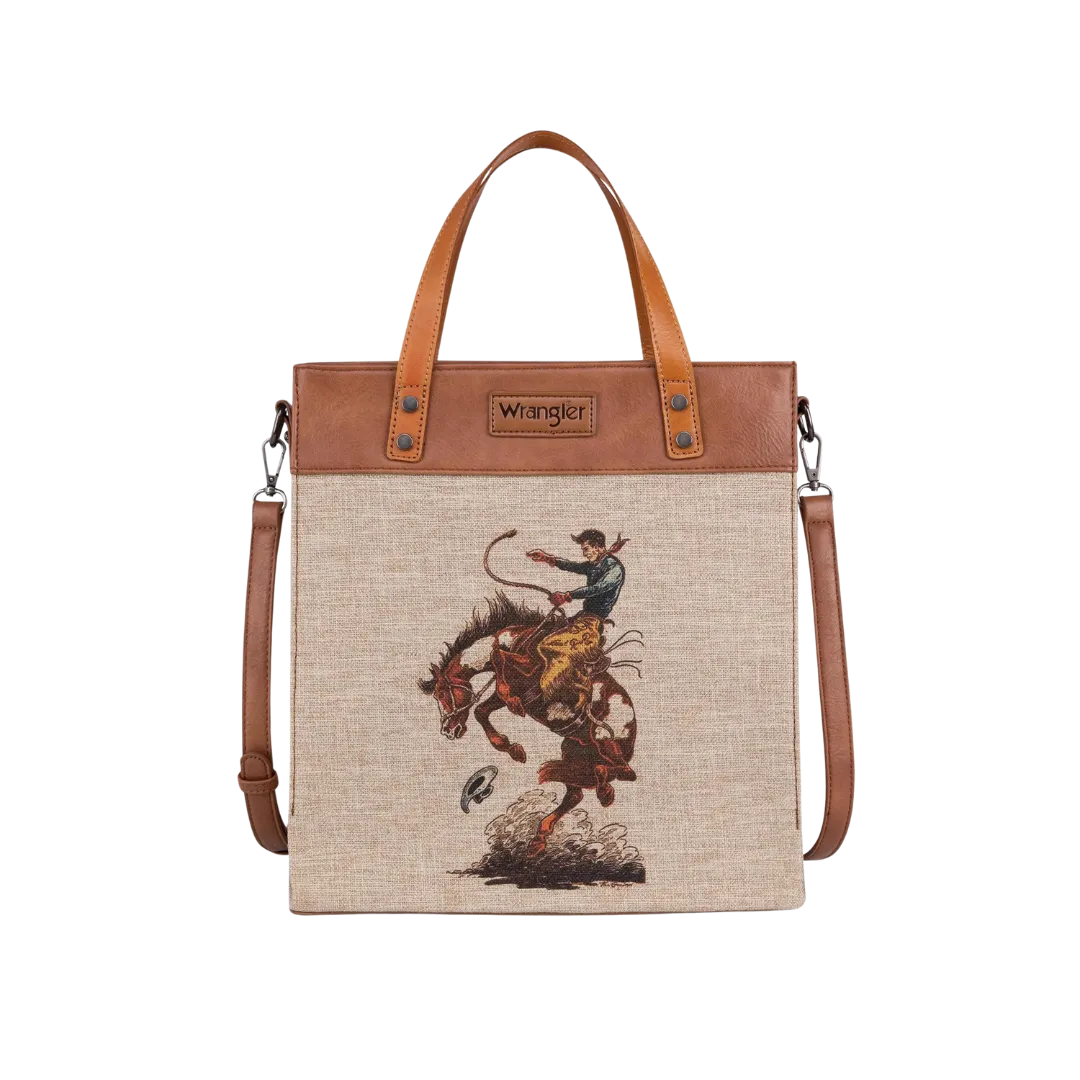 Wrangler Women's Southwestern Art Print Canvas Tote Bag