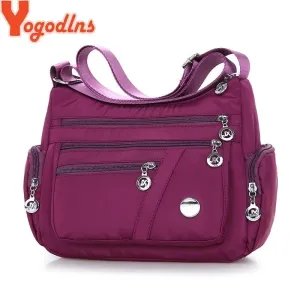 Zipper Pockets Shoulder Bag