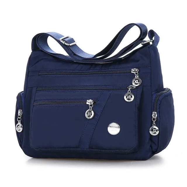 Zipper Pockets Shoulder Bag