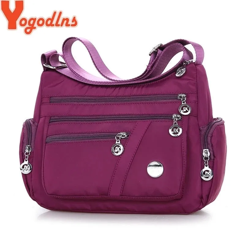 Zipper Pockets Shoulder Bag